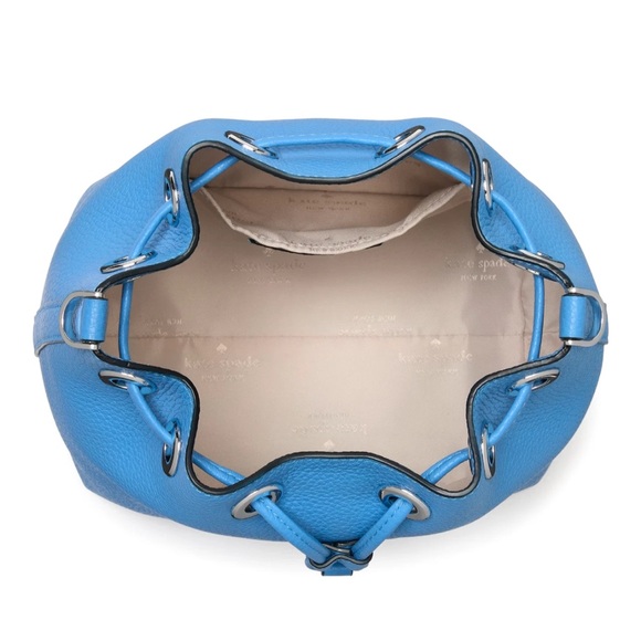 New Kate Spade Emma Small Bucket Bag Pebble Leather Tide Pool - Picture 4 of 5